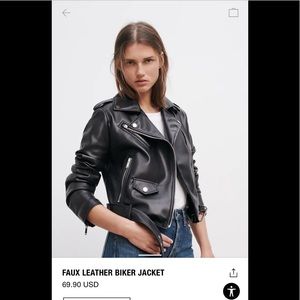 Zara faux leather biker jacket